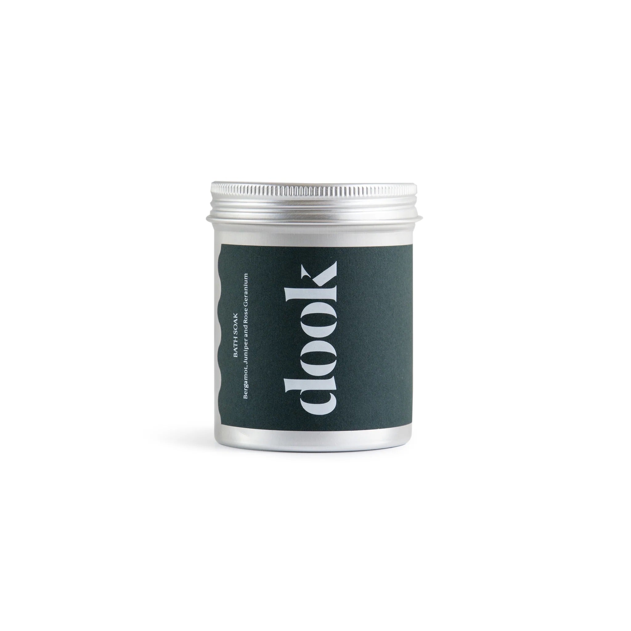 Dook Bergamot, Juniper and Rose Geranium Bath Soak in Tin