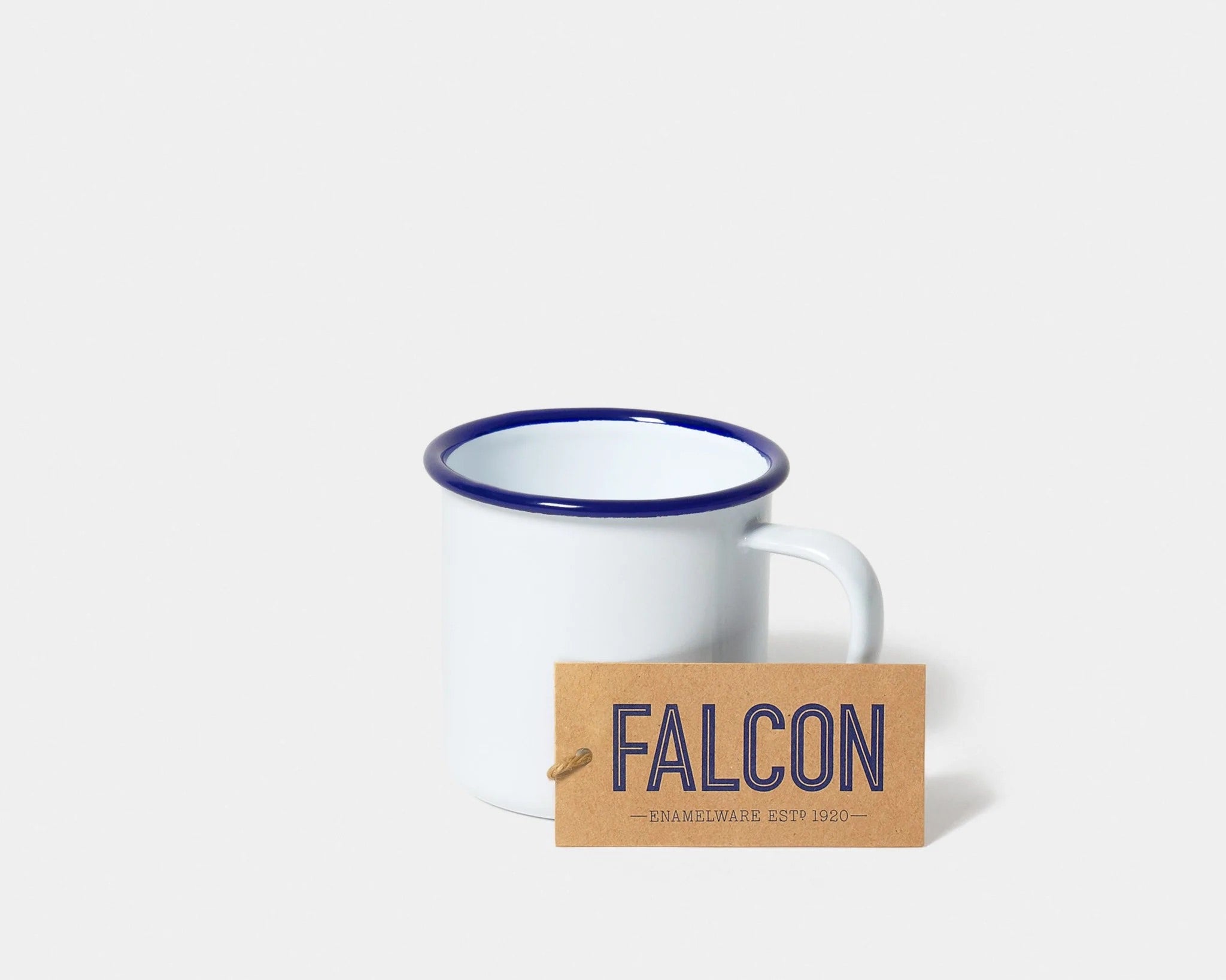  Falcon Enamel Mug - White with Blue rim#colour_white-with-blue-rim